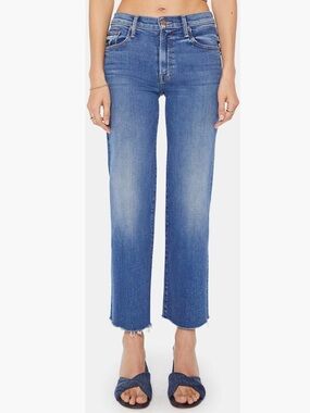 MOTHER The Mid Rise Rambler Zip Ankle Fray, in “Dugout Doobies,” size 26